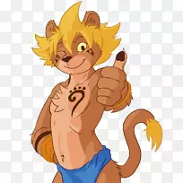 狮子毛茸茸的大猫拟人化-狮子