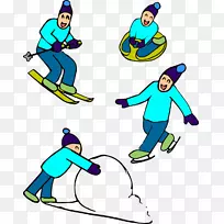 滑冰、冬季运动、滑雪、剪贴画、滑雪