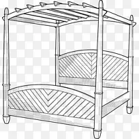 四柱床-制作剪贴画床