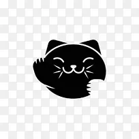 胡须黑猫徽标电脑图标-猫