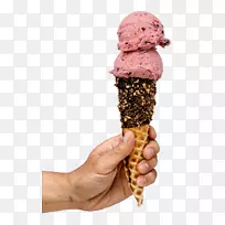 巧克力冰淇淋筒塞巴斯蒂安·乔的冰淇淋咖啡厅-冰淇淋