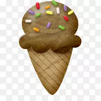 冰淇淋圆锥形圣代香蕉劈裂冰淇淋