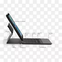 Zagg坚固的信差背光苹果iPad 9.7 2017年电脑键盘Zagg凹凸不平的书盒和无线蓝牙键盘用于iPad-黑色-ipad