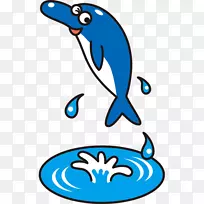 海豚单色画微软PowerPoint剪贴画-海山