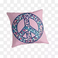 投掷枕头垫和平符号.枕头