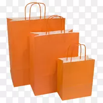 购物袋和手推车，纸袋，麻袋，牛皮纸-橙色