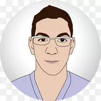 鼻子眼镜，脸颊，额头-情商