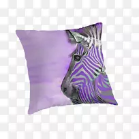 扔枕头垫帆布印花紫色枕头
