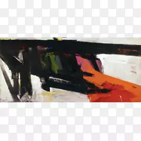 倒计时-时间在外层空间画橙色和黑色墙壁画家艺术绘画