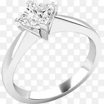 钻石订婚戒指纸牌紧凑型戒指-公主剪裁