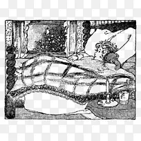 视觉艺术版画动物素描-睡眠男孩