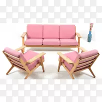 椅子沙发粉红m-汉斯韦格纳