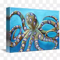 章鱼艺术头足类绿松石-大蓝章鱼