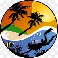 度假村潜水员在鲨鱼海滩潜水专业协会潜水指导员水下潜水失控湾，牙买加-巴迪潜水度假村
