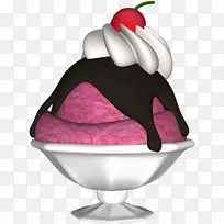圣代炸冰淇淋水果冰淇淋