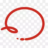 圆红圆盘荧光笔剪贴画圈