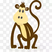 猴子动物剪贴画-猴子