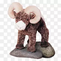 大角羊毛绒动物毛绒玩具大角羊