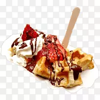 比利时华夫饼圣代冰淇淋-冰淇淋