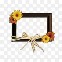 画框黄色切花花卉设计.花
