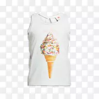 T恤冰淇淋锥袖冰淇淋橙色
