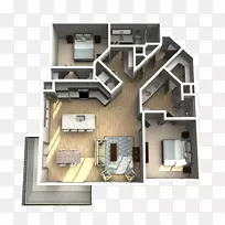 平面图新月形北角公寓住宅建筑-住宅