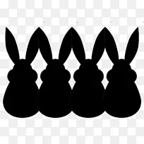 兔子复活节绘画剪影动物-兔子