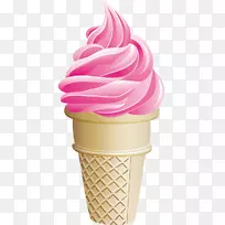 冰淇淋锥蛋糕夹艺术冰淇淋草莓