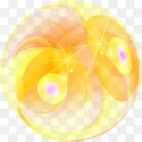浅色库杰尔喷泉黄色球-光