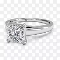 钻石结婚戒指公主订婚戒指公主剪裁