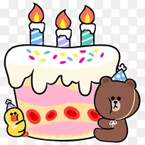 生日蛋糕线朋友聚会剪贴画-生日
