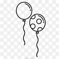 言语气球黑白剪辑艺术-气球