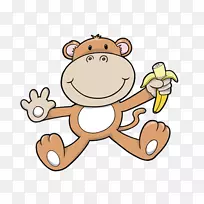 小猴子画卡通剪辑艺术-猴子