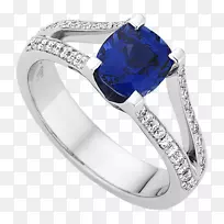 蓝宝石订婚戒指设计钻石珠宝商黄金蓝宝石