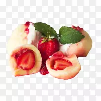 草莓奶油冷冻甜点风味装饰-草莓