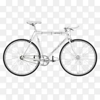 单速自行车，固定档自行车，道路自行车，白色自行车