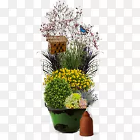 花卉设计切花花盆花束容器花园