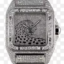 卡地亚桑托斯100表豹钻石手表