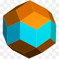 菱形十二面体，菱形二十面体，菱形三面体多面体角