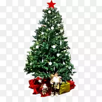 圣诞树，圣诞点缀，圣诞彩灯，礼物，圣诞树