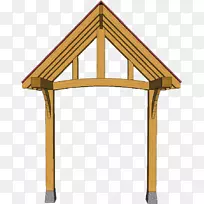 砖墙门廊木结构墙屋面木桁架