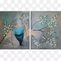 现代艺术绘画艺术博物馆版画-蓝色天堂鸟