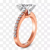 钻石切割公主订婚戒指-钻石