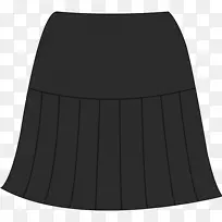 黑色m和褶皱裙