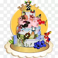 生日蛋糕，糖蛋糕，玉米饼，装饰糖浆-蛋糕顶部