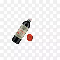 波尔多红酒酒瓶