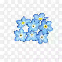 蓝花瓣剪贴画-花