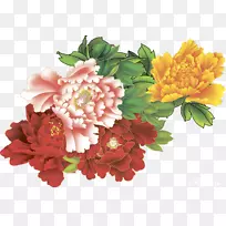 牡丹花国花剪贴画-牡丹花束