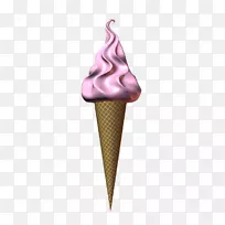 冰淇淋锥，冰淇淋，甜点夹，艺术-冰淇淋