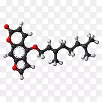 佛手霉素化学球棒模型呋喃妥马林化学物质